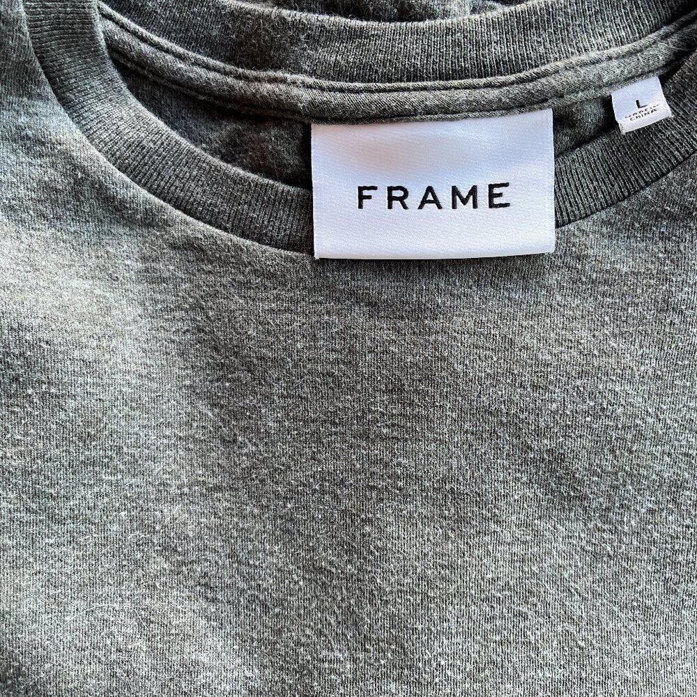 Frame Long Sleeve Thick Tshirt - pale olive green - Size Large